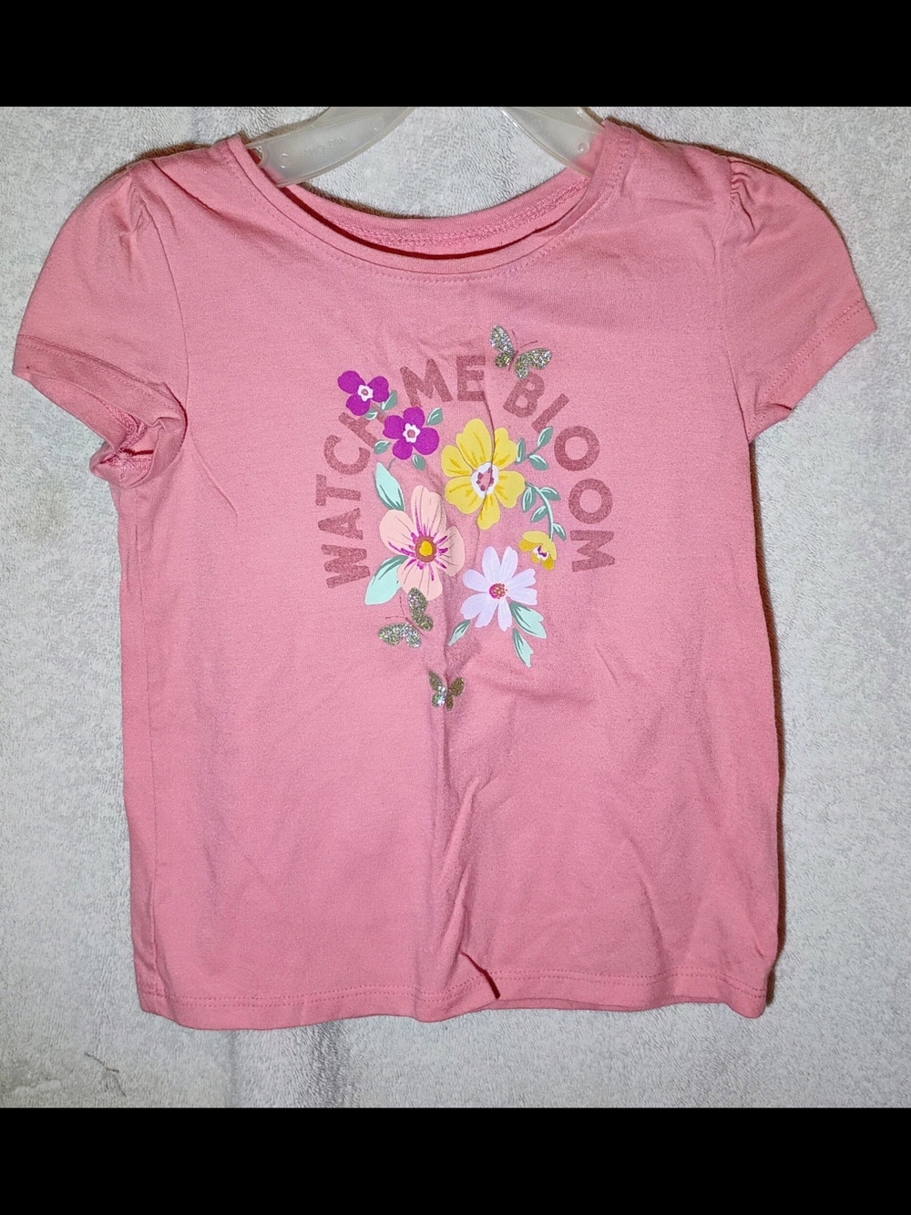 jumping beans Pink Floral "Watch Me Bloom" Short Sleeve Tee